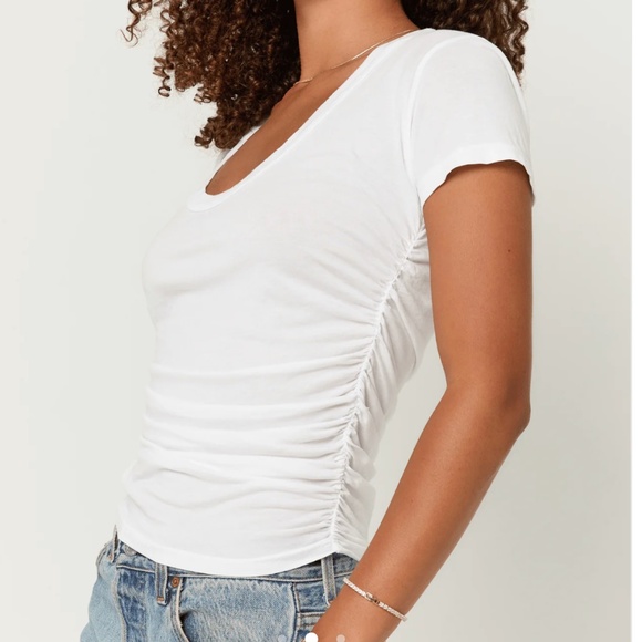 Izzie Ruched T - White - Picture 3 of 7